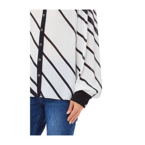 Liu Jo Camicia elegante Camicia Donna a righe diagonali 42 - Francavilla Moda